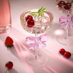 Pink Bow Wine Glasses