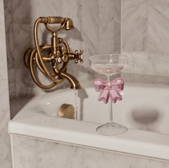 Pink Bow Wine Glasses